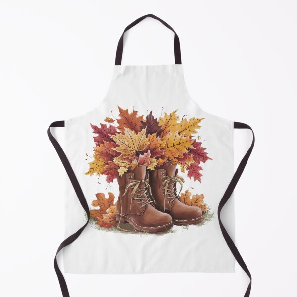 Item preview, Autumn Boots with Fall Leaves – Cozy Fall Watercolor Illustration designed and sold by sirenandscript.