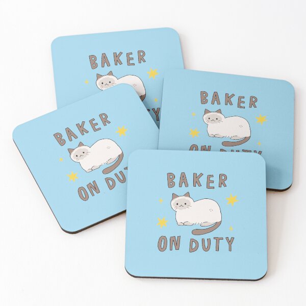 Item preview, Adorable Baker on Duty Bakery Cat with Hand Lettering designed and sold by Pets365.