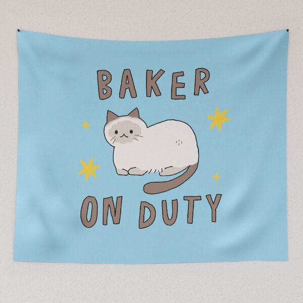 Item preview, Adorable Baker on Duty Bakery Cat with Hand Lettering designed and sold by Pets365.