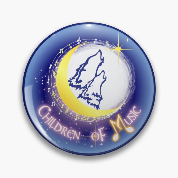 Item preview, Children of Music Two Wolves Round Logo designed and sold by SpiritVoiceSwag.
