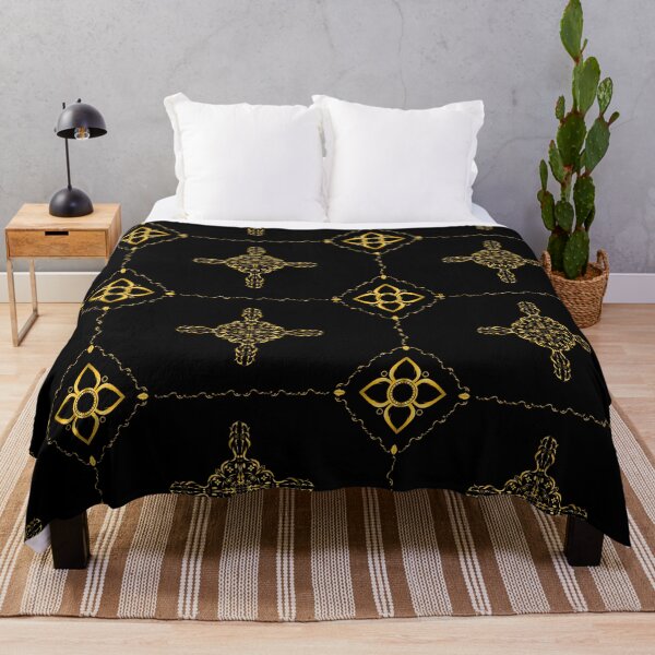 Item preview, Abstract traditional Gold matalic Kanok flower style pattern southeast ethnic pattern designed and sold by ArtsSM1.