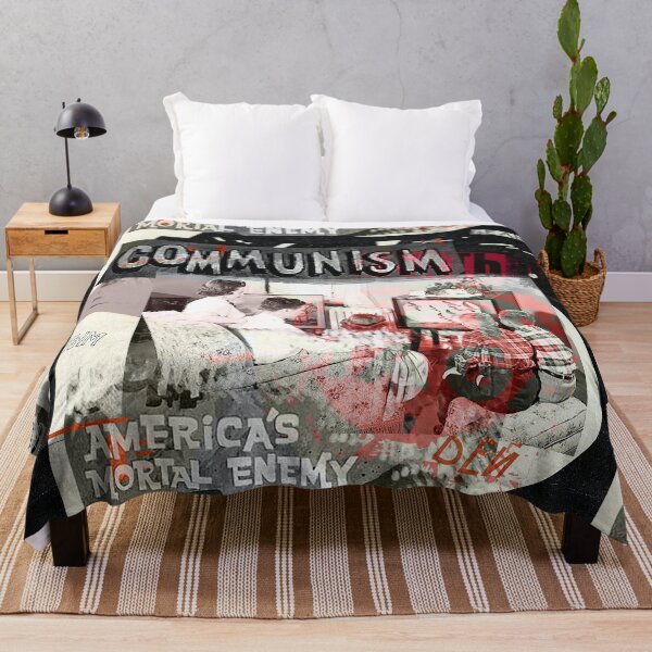 Item preview, Retro red scare cold war poster style Communism Americas Enemy designed and sold by AuroraXGreen.