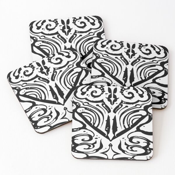 Item preview, Dark tribal suminagashi white designed and sold by 7Delamancha.