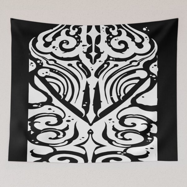 Item preview, Dark tribal suminagashi white designed and sold by 7Delamancha.