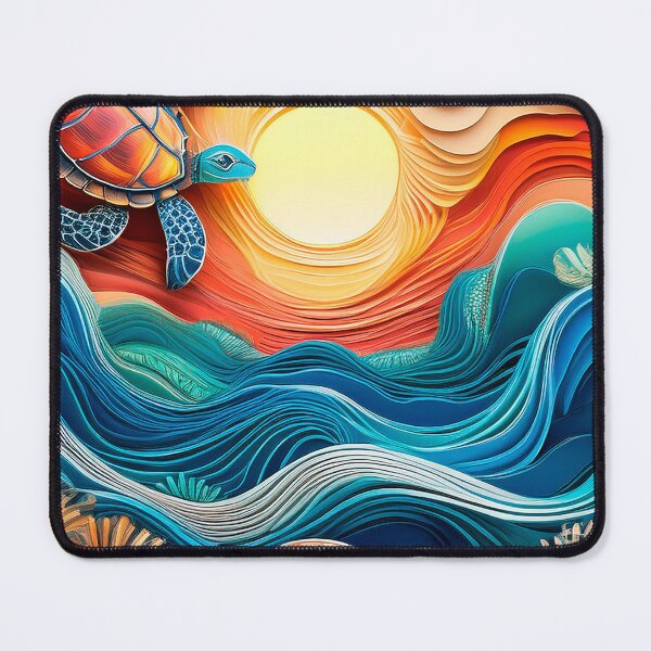 Item preview, Sea Turtle Sunset and Waves Retro Vintage Turtle Artwork designed and sold by Mandeville Photography.