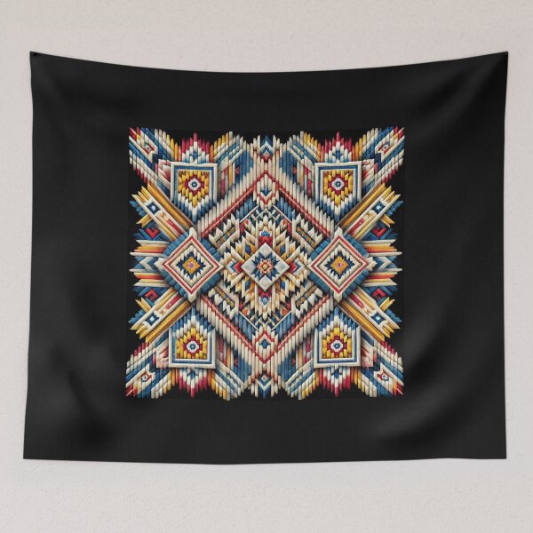 Item preview, Tribal Ikat Woven Abstract Mandala Design Positive 04 designed and sold by TribalioDesigns.