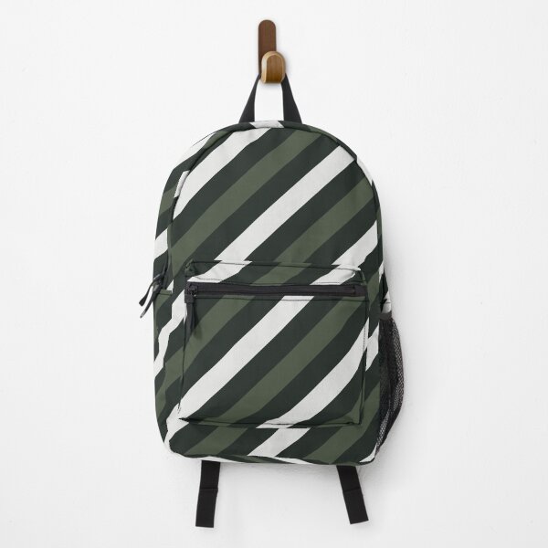 Item preview, Muted Olive Green, Charcoal, and Light Grayish-White Diagonal Stripe Pattern Design designed and sold by ModdiesColors.