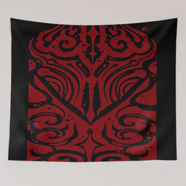 Item preview, Dark tribal suminagashi red designed and sold by 7Delamancha.