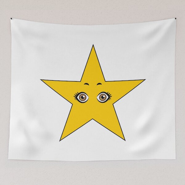 Item preview, STAR, CUTE YELLOW STAR WITH EYES AND LASHES designed and sold by larissa-myrie.