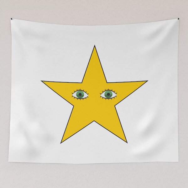 Item preview, STAR, CUTE YELLOW STAR WITH GREEN EYES AND LASHES designed and sold by larissa-myrie.