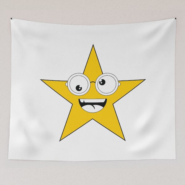 Item preview, STAR, SILLY YELLOW STAR WITH BIG EYES AND GLASSES designed and sold by larissa-myrie.