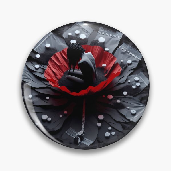Item preview, Surreal Addiction Horror Poppy Opiate Drugs Pills Poppies Woman Silhouette designed and sold by SomniferumWars.