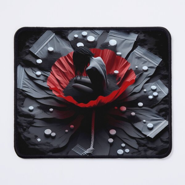 Item preview, Surreal Addiction Horror Poppy Opiate Drugs Pills Poppies Woman Silhouette designed and sold by SomniferumWars.