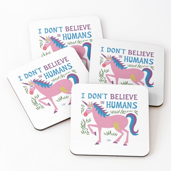 Item preview, I don't believe in Humans, Unicorn, funnyfits70, Humor, Funny designed and sold by FunnyFits70.