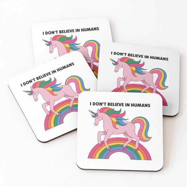 Item preview, I don't believe in Humans, Unicorn, funnyfits70, Humor, Funny designed and sold by FunnyFits70.