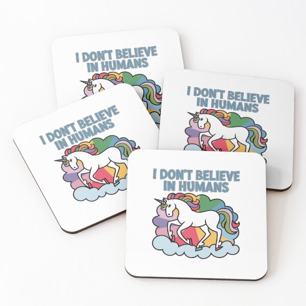 Item preview, I don't believe in Humans, Unicorn, funnyfits70, Humor, Funny designed and sold by FunnyFits70.