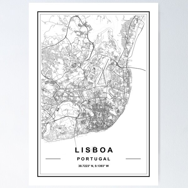Artikel-Vorschau von Stadtplan von Lissabon, designt und verkauft von SHAMPAIN-ART-CO.