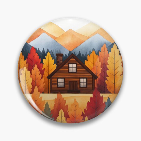 Item preview, Cozy Cabin Amidst Autumn Forest Foliage designed and sold by WPCreator.