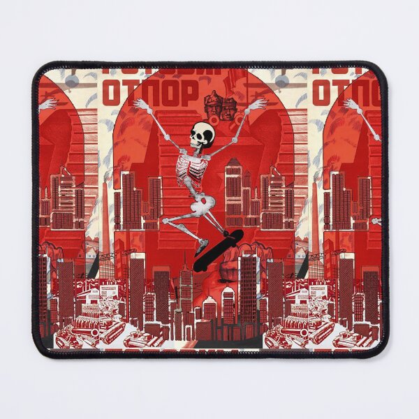 Item preview, Skeleton skater retro cold war poster Communist Socialist style designed and sold by AuroraXGreen.