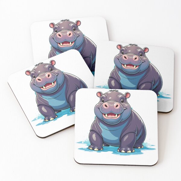 Item preview, Chubby Hippo Illustration - Cute and Adorable Cartoon Design designed and sold by Icenutikul1122.