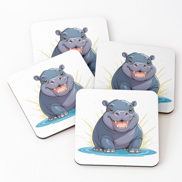 Item preview, Chubby Hippo Illustration - Cute and Adorable Cartoon Design designed and sold by Icenutikul1122.