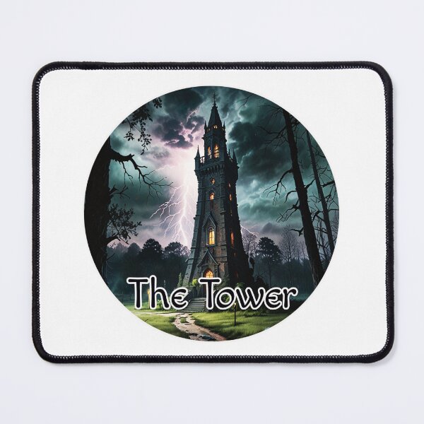 Item preview, Major Arcana Tarot Card The Tower - Horror Castle Struck by Lightning designed and sold by Pixel Waite.