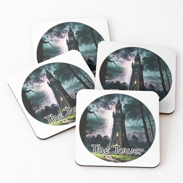Item preview, Major Arcana Tarot Card The Tower - Horror Castle Struck by Lightning designed and sold by Pixel Waite.