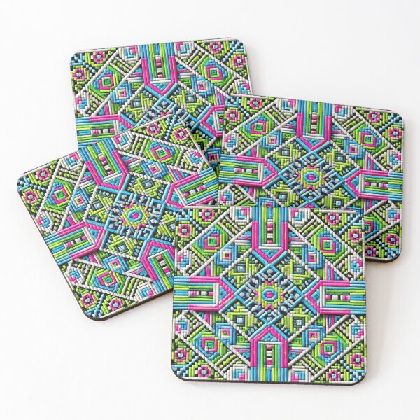 Item preview, Tribal Ikat Woven Abstract Design Neon 02 designed and sold by TribalioDesigns.