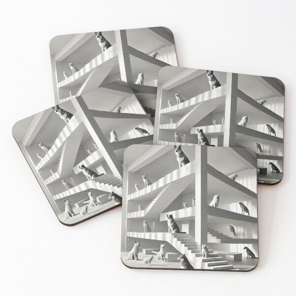 Item preview, Monochromatic Minimalist Pets in Modern Architecture designed and sold by takeng07.