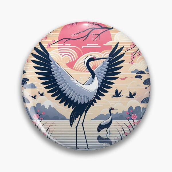 Item preview, Japanese Crane in Nature designed and sold by Azrora.