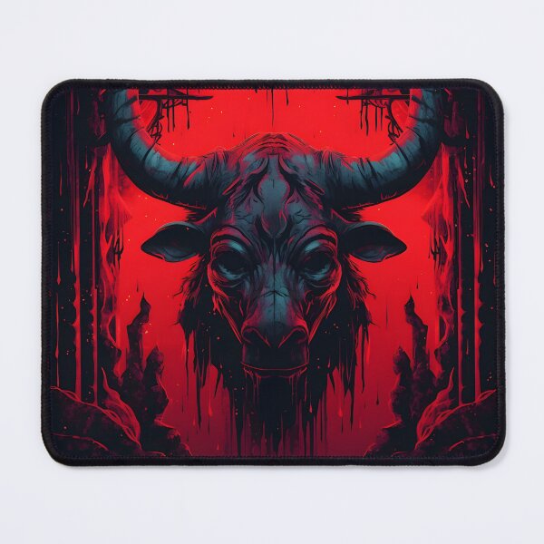 Item preview, DARK HORROR ILLUSTRATION OF A BAD BUFFALO designed and sold by infinitearte.