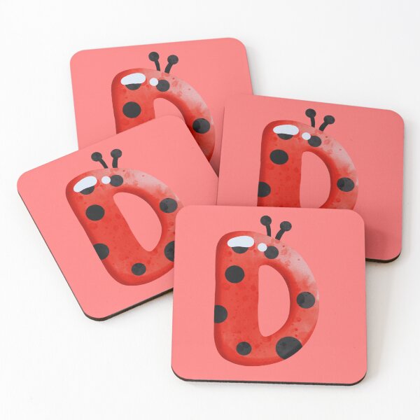 Item preview, Ladybug letter D designed and sold by DecoVibe.
