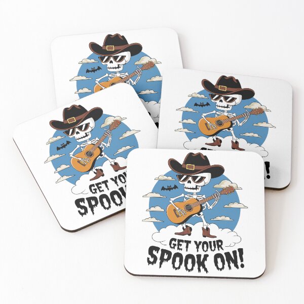 Item preview, Get Your Spook On Skeleton Cowboy Guitarist Spooky Halloween Fun designed and sold by Quirky Shirts.