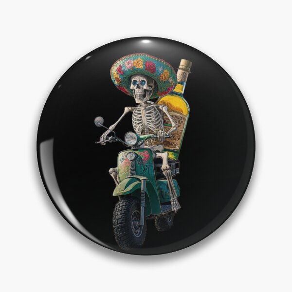 Item preview, Skeleton on Vespa with Sombrero and Tequila – Day of the Dead Mexican Art designed and sold by love3617.