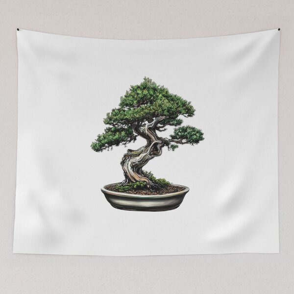 Item preview, Old bonsai tree in pot design designed and sold by SmileshareShop.