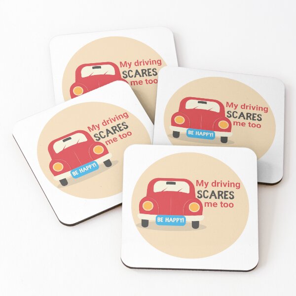 Item preview, My Driving Scares Me Too - Funny Red Car Illustration designed and sold by Monedesign.
