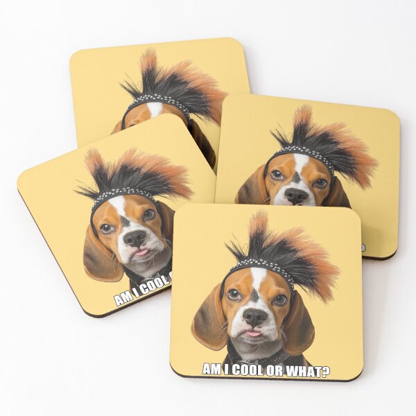 Item preview, Smiling Beagle in Bob Wig Sticker - Funny Pet Design, wallart , T-shirt designed and sold by ZloppyDesign.