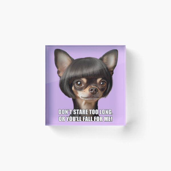 Item preview, Mischievous Chihuahua in Bob Wig Sticker - Funny Pet Design, wallart , T-shirt designed and sold by ZloppyDesign.