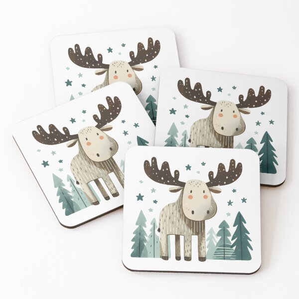 Item preview, Cute Watercolor Moose  designed and sold by WanderlustCoCo.
