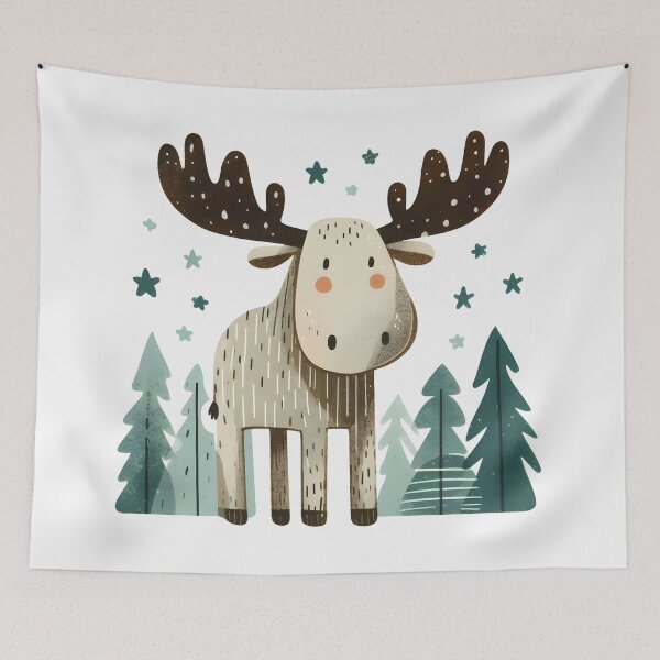 Item preview, Cute Watercolor Moose  designed and sold by WanderlustCoCo.