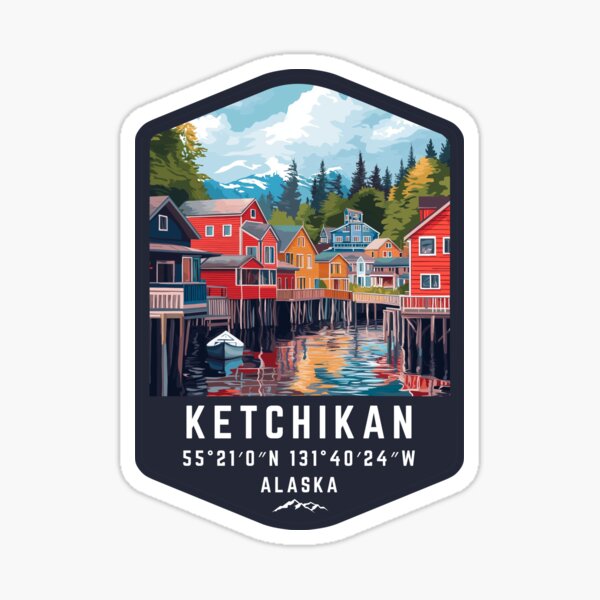 Vista previa del artículo con la obra «Ketchikan, 55°21′0″N 131°40′24″O (Alaska)», diseñado y vendido por digitalcupids.