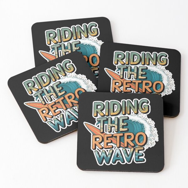 Item preview, RIDING THE RETRO WAVE vintage vibe surfing surfer design designed and sold by Jt41.