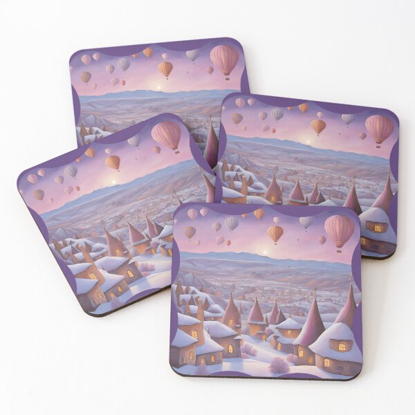 Item preview,  Hot Air Balloons and Fairytale Town with Snow View designed and sold by Diclebaybas.