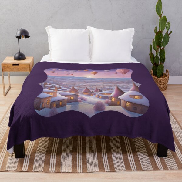 Item preview,  Hot Air Balloons and Fairytale Town with Snow View designed and sold by Diclebaybas.