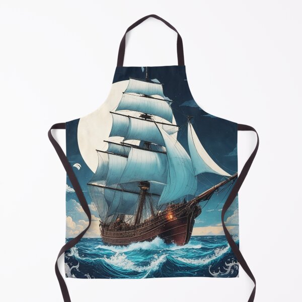Item preview, Old, Majestic Galleon Sailing at Night with Full Moon designed and sold by NautiChic.