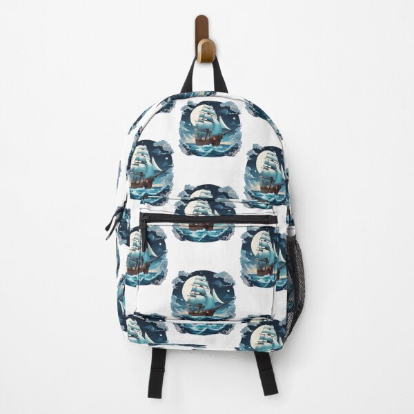 Item preview, Old, Majestic Galleon Sailing at Night with Full Moon designed and sold by NautiChic.