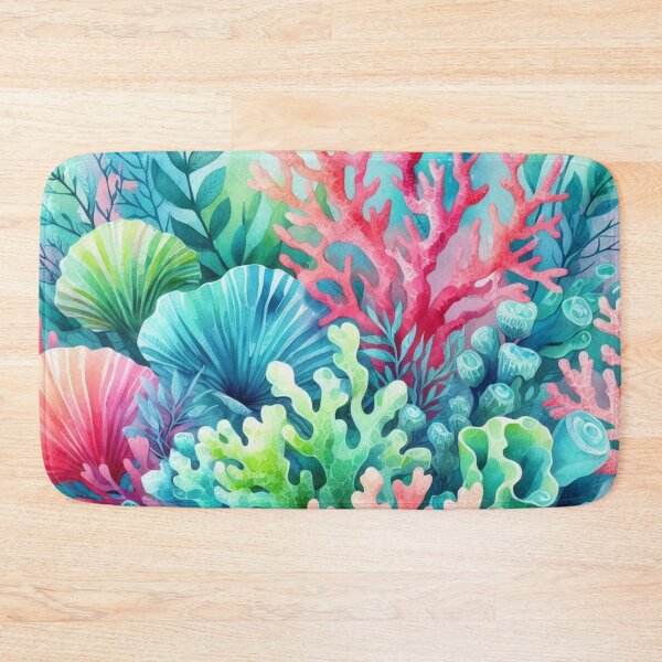 Item preview, Pink Blue Cute Coral Reef Beachy Coastal Nautical designed and sold by SeaStarAlex.