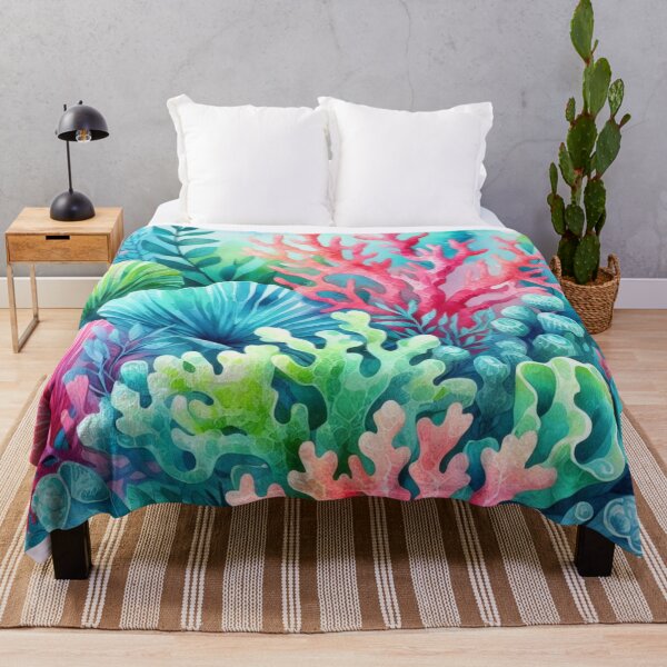 Item preview, Pink Blue Cute Coral Reef Beachy Coastal Nautical designed and sold by SeaStarAlex.