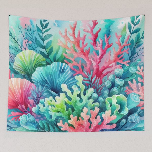 Item preview, Pink Blue Cute Coral Reef Beachy Coastal Nautical designed and sold by SeaStarAlex.