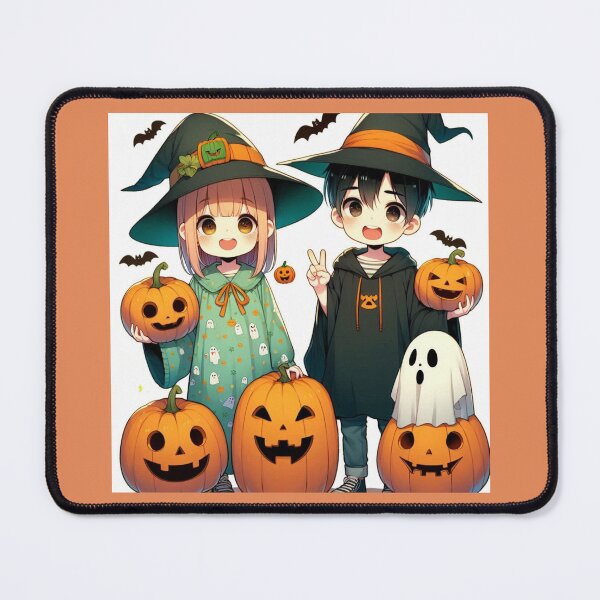 Item preview, Halloween Anime Boy & Girl, Ghost & Pumpkins designed and sold by DesignsByPrnces.
